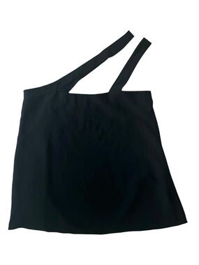 Amanda Uprichard One Shoulder Black Blouse Top